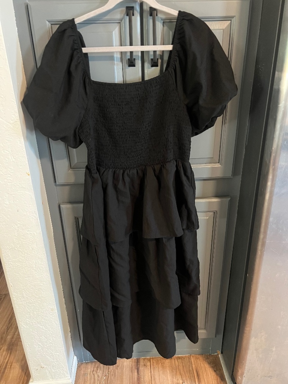 Black Ruffle Maxi Dress - Picture 3 of 5